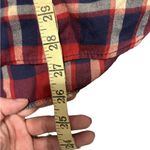 ZARA  Trafaluc Red Navy Blue Plaid Long Oversized Blouse Top size large Photo 5