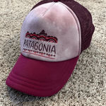 Patagonia Femme Fitz Roy Trucker Hat Red Wine Tie Dye Snapback Mesh Cap Photo 1