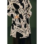 Farm Rio NWT  Wool Blend Wild Hearts Tie-Belt Fleece Coat Size XL Black White Photo 4