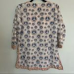 Gretchen Scott  Peace Sign V Neck Cotton Tunic. Size Small Photo 2