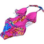 Bar III Paradise Palms Cowl Cutout Magenta Pink Floral One Piece Swimsuit NWT S Photo 8