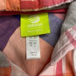 Adidas Neo Label Orange Plaid Pearl Snap Button Down Shirt Hooded Drawstring Lrg Photo 2