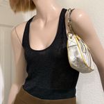 Coach Vintage Y2K 2182 Metallic Silver Monogram Canvas Baguette Demi Mini Bag Photo 3