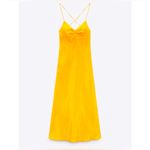 ZARA  Bloggers Fav Orange Midi Satin Effect Casual Maxi Slip Dress Orange SZ XS Photo 11