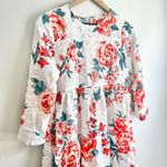 Francesca's NWT  Carra Floral Babydoll Mini Dress White Pink Red Blue Size Small Photo 5