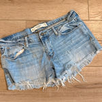 Abercrombie & Fitch Y2K Cutoff Low Rise Frayed Denim Shorts Photo 0