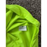 Womens Neon Yellow Sleeveless Zip Up Collared Top Size M Green Size M Photo 1