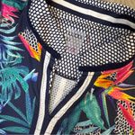 Lucky in Love Samba Tie Back Birds of Paradise Golf Polo (M) EUC Blue Size M Photo 3