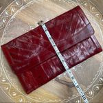 Vintage Deep Red Eel Skin Clutch Red Photo 2