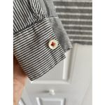 Postmark Medium Anthropologie Gray Striped Blouse Coastal Clean Girl Long Sleeve Photo 3