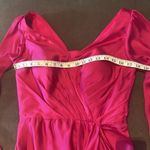 Women’s Pink Satin Full Length Long Sleeve Dress Corset Back Leg Slit Size 8 Photo 9
