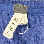 Free People  Size Medium Royal Blue Rainbow Embroidered Henley Thermal Top Boho Photo 2