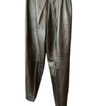 Vintage‎ 90s Lord & Taylor Brown 100% Leather Straight Leg Pants Size 6 Photo 3