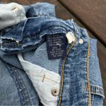 Vintage Y2K Angels Mini Denim Skirt w/ Pink Ruffle Trim Blue Size 28W Photo 3