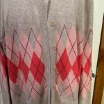 Woman Within  Argyle Cardigan Sweater - Red and Tan Photo 2