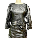 For Love & Lemons  Afton Pleather‎ Western Belted Dress Black Size Small Photo 5