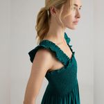 NWT Quince Women’s 100% Organic Cotton Poplin Smocked Midi Dress – Green, Size M Green Size M Photo 4