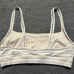 Lululemon Straight Up Bra Sz 6 Narrow Bold Stripe White Naked Light Support C/D Photo 1