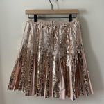 Anthropologie Bea Rose Gold Sequined Party Mini Skirt Pleated Barbiecore Size 2 Photo 4