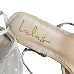 Lulus Blush Pink Sheer Dotted Pointed Toe Lace Up Flat Mules Women Sz 7.5 Photo 8