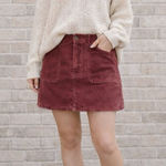 American Eagle Hi Rise A-LIne Corduroy Mini Skirt Mauve Pink Fall Size 8 New Photo 0