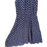 Rebecca Taylor Silk Graphic Print Sleeveless V Neck Fit Flare Dress Blue Size 6 Photo 12