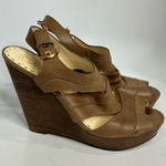 Coach  Jazlyn tan leather‎ wedge sandals women’s size 9.5 gladiator casual Photo 0