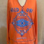 EUC Cowgirl Tuff Co. Long Sleeve (Open Back) Shirt Orange Size L Photo 0
