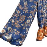 House of Harlow 1960 X Revolve Nastassia Boho Top S Cropped Floral Puff Sleeve Blue Photo 7