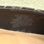 Sole Society Olyvia Midnight Blue Grid Pointed Toe Ankle Strap Kitten Pumps Sz 6 Photo 15