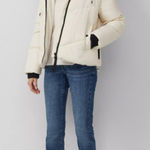 Roxy $160 NWOT Ellie Short Crop Puffer Jacket Buttercream L Photo 0