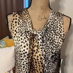 Anne Klein animal print sleeveless tie front blouse. NWT Photo 1