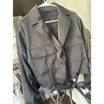 OW Collection Vegas Satin Jacket Black Womens Size Small Photo 5