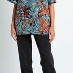 Salvatore Ferragamo Ferragamo Azure Womens Floral Printed Short Sleeve Mohair Blend Blazer 40 NWOT Photo 0