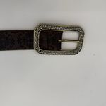 Unbranded Brown Italian Leather Crystal Womens Belt Geometric Boho Size XL USA Photo 1