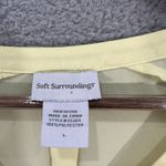Soft Surroundings  Blouse L Yellow Boho Cottage Minimalist Feminine Quiet Luxury‎ Photo 1