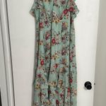 Floral Green Maxi Dress Size XL Photo 2