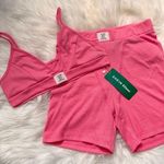 SheIn  Pink Ribbed Bralette and Shorts Set Photo 0