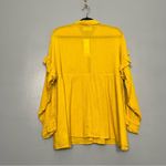 Urban Outfitters NWT  Claudia Crinkle Tie-Front Babydoll Top Yellow Women’s M Photo 4