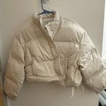 Dazy Cropped Winter Coat White Size 6 Photo 0