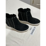 ALDO Womans 6.5 M Black Suede With Studs Pull on Ankle Sneakers Photo 1