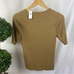 Banana Republic  Tan Ribbed Short Sleeve Tee T Shirt NEW M Photo 1