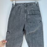 Topshop 25 Mom Jean Black Acid Wash with Zipper Pockets and Utility Side Pockets Photo 11