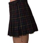 Plaid Distressed Pleated Skirt Black Photo 1