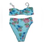 frankie's bikinis  Blue daiquiri Floral bikini JENNA/CLEO size Medium/Small Photo 2