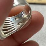 Bold Sterling Silver Statement Piece Ring Rectangular Mother of Pearl Inlay Sz 7 Photo 10