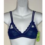 Sam Edelman  Navy Blue Peekaboo Triangle Cup Lace Bralette Size S Small NWT!!! Photo 1