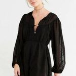 Urban Outfitters  Black Long Balloon Sleeve V-Neck Romper - Medium Photo 7