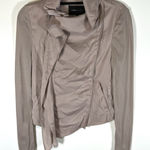 BCBGMAXAZRIA BCBGMAZARIA ASYMMETRICAL SOFT JACKET PURPLE MEDIUM ZIPPER WIDE LAPEL WOMENS Photo 0