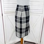 Eddie Bauer  Plaid Wool Blend Tweed Pencil Skirt Black White 8 Tall Photo 2